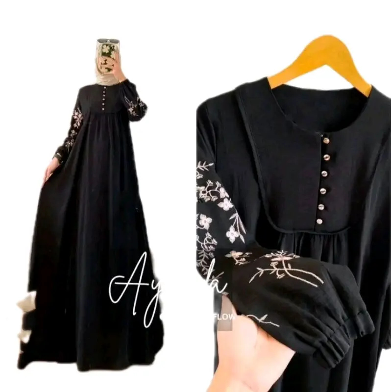 GAMIS AYUNDA DRES MAXY BORDIR // GAMIS WANITA TERBARU // GAMIS BAHAN CRINGKLE AIRFLOW PREMIUM // MEWAH Kantong Muslim Simple maxi