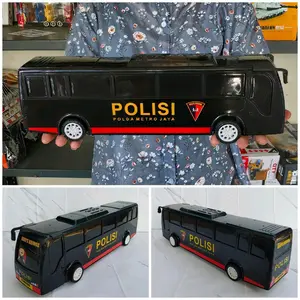 Mainan anak Bus Polisi Brimob Besar Panjang jalan Tanpa Baterai Model Friction - Mainan Mobil Mobilan Bis Police Car Reskrim non Batre Miniatur Kendaraan Dinas Diecast Anak Laki Cowok Edukasi Plastik
