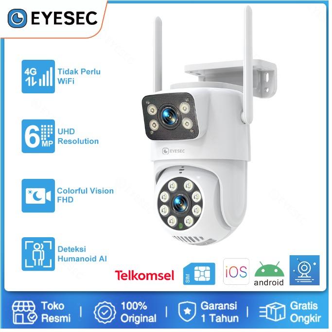 EYESEC CCTV Simcard 4G All Operator 6MP FHD 2 Kamera CCTV Outdoor ...
