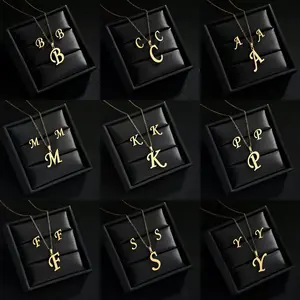 Kalung Inisial Huruf A-Z Titanium Asli Ori Kalung Emas Kekinian Fashion Anti Karat Anti Luntur LIONTIN Perhiasan Abjad Set Kalung Anting Y2K Aesthetic Aksesori Hijab Elegan Chain Perhiasan Gold Necklace Pendant Couple