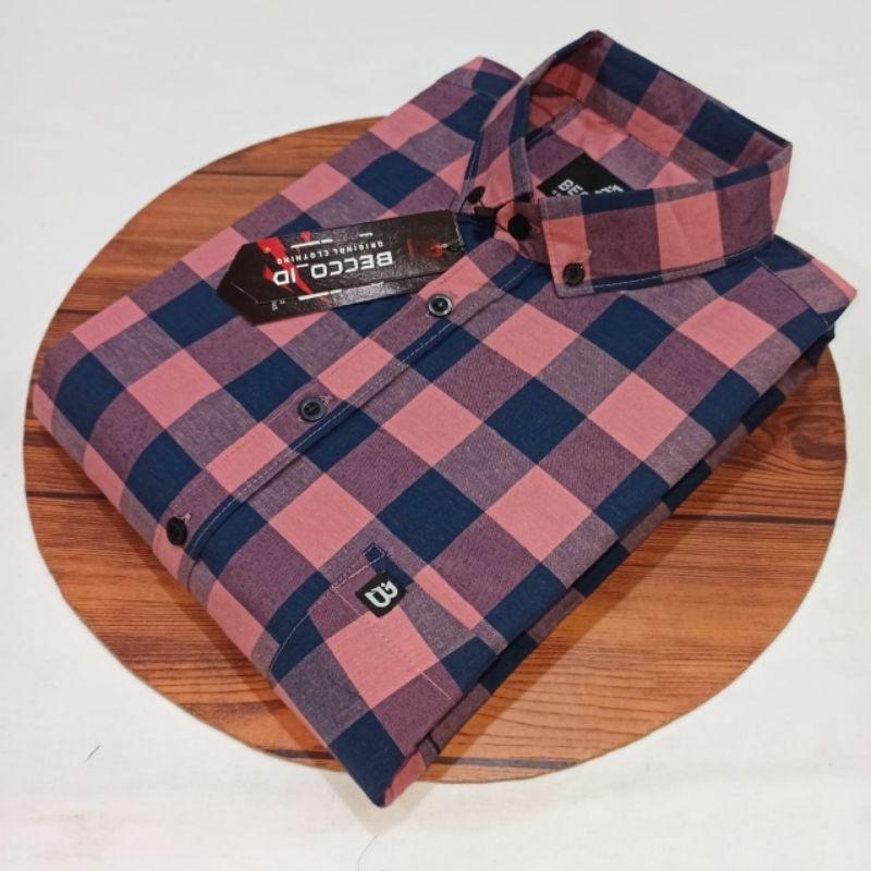 kemeja pria lengan pendek - kemeja pria kotak-kotak - kemeja pria lengan pendek salur 4