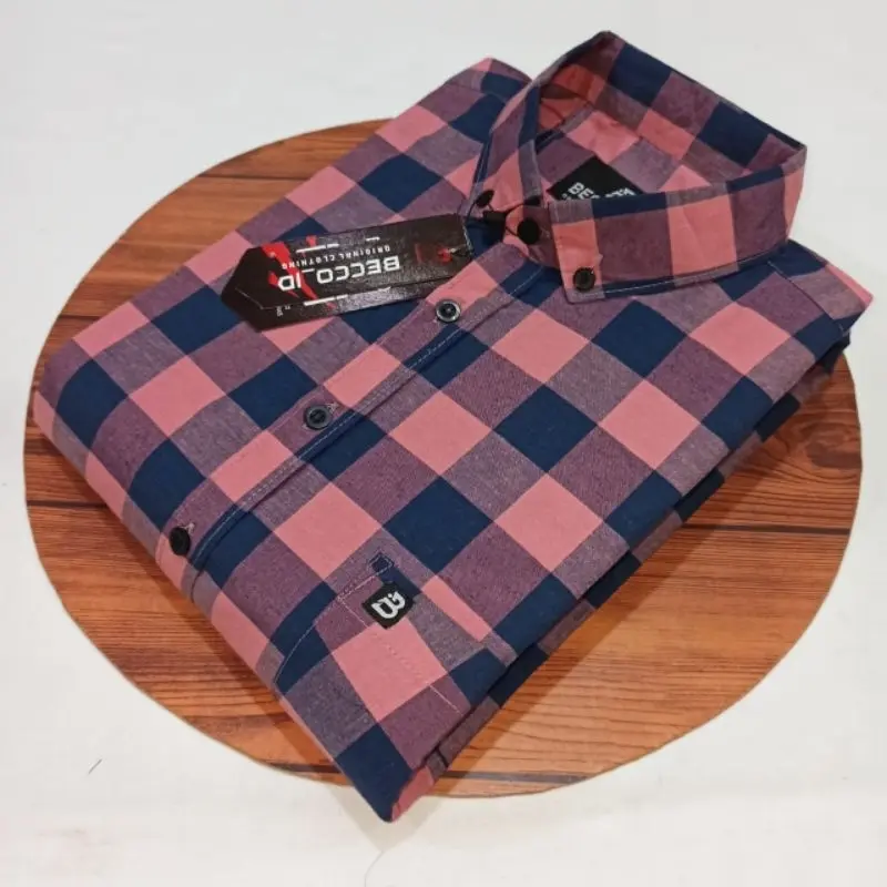 kemeja pria lengan pendek - kemeja pria kotak-kotak - kemeja pria lengan pendek salur 4