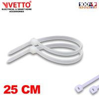 Gambar VETTO Kabel Ties 3,6 x 250mm (25CM) / Cable Tie / Kumis Kucing Putih Isi 50 Pcs Putih Hitam - Putih dari Vetto Indonesia Kota Tangerang 3 Tokopedia