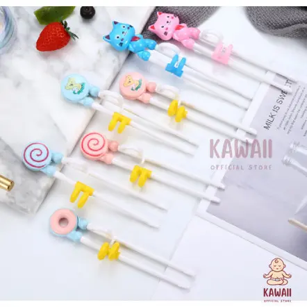 KS Sumpit Anak-anak Kartun Latihan Belajar Makan / Training Chopstick / Sumpit Anak Bayi Karakter 2