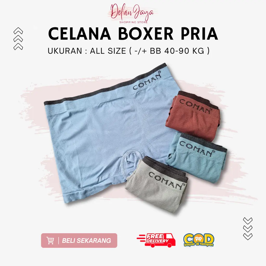 Celana dalam pria COMAN | daleman cowok murah | celana boxer pria seamless | underwear | pakaian dalam