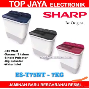 MESIN CUCI SHARP 7KG TWIN TUB EST 75NT NEW SERIES BERGARANSI RESMI