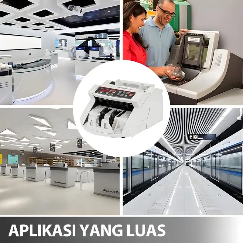 Mesin hitung uang dengan deteksi anti-pemalsuan UV/MG Penghitungan uang dengan layar LCD 7