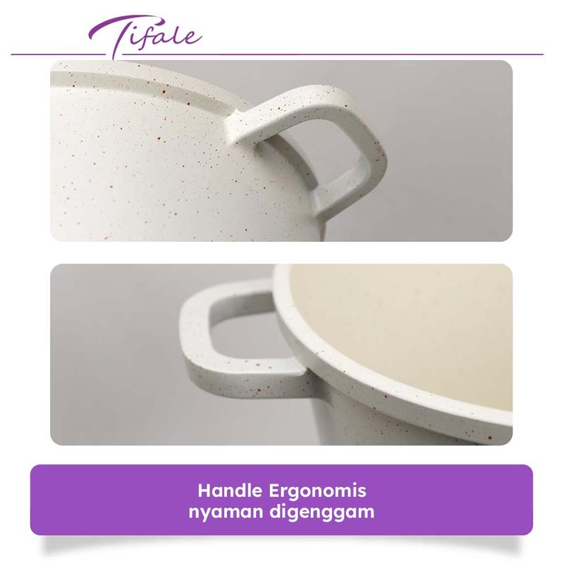 [CHOCO] Tifale Xora Stockpot 6L 24cm – Panci Gentong Granite Anti Lengket dengan Tutup Kaca 4