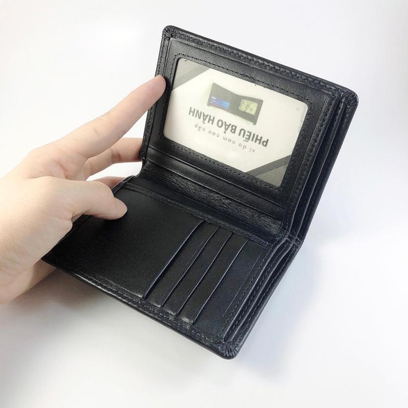 Ví nam da bò nguyên tấm dáng đứng độ bền trên 6 năm, ví da bò đựng tiền nam