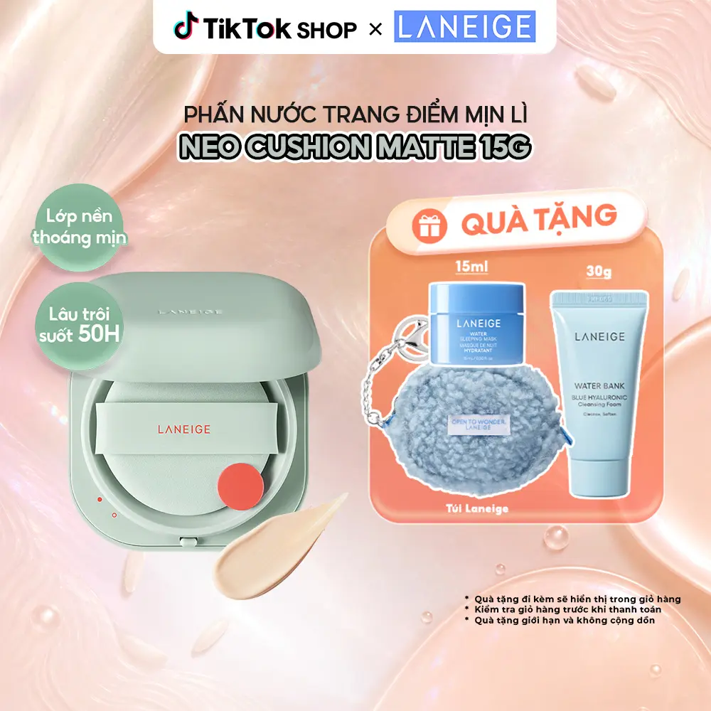 Phấn nước trang điểm siêu nhẹ che phủ khuyến điểm mịn lì LANEIGE NEO Cushion Matte 15g Mỹ Phẩm Cosmetic Nữ