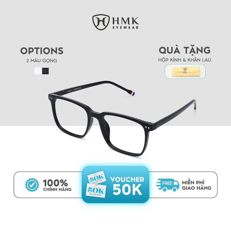  Gọng Kính Cận HMK Eyewear Nhựa Bọc Kim Loại Dẻo Dáng Chữ Nhật Unisex Nam Nữ Chính Hãng Thời Trang - HMK8380 