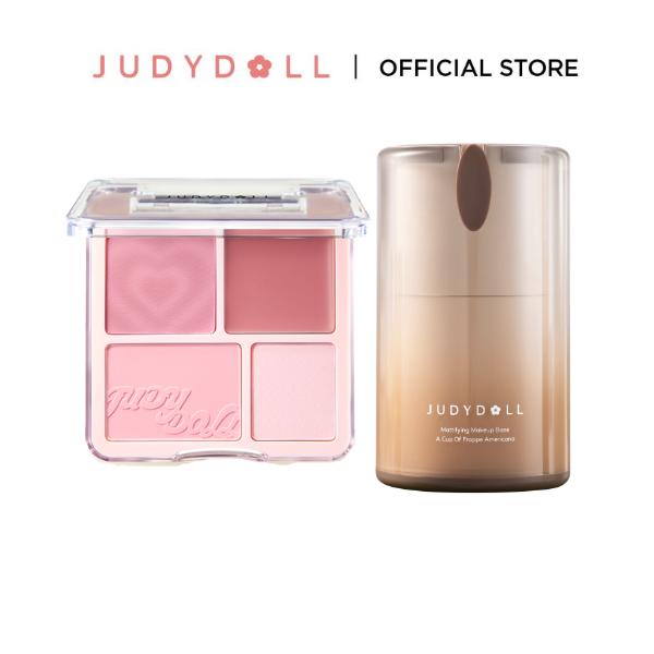 [NEW] Combo Judydoll Bảng Má Hồng 4 Ô và Kem Lót Mattifying Makeup Base Kiềm dầu Lâu trôi