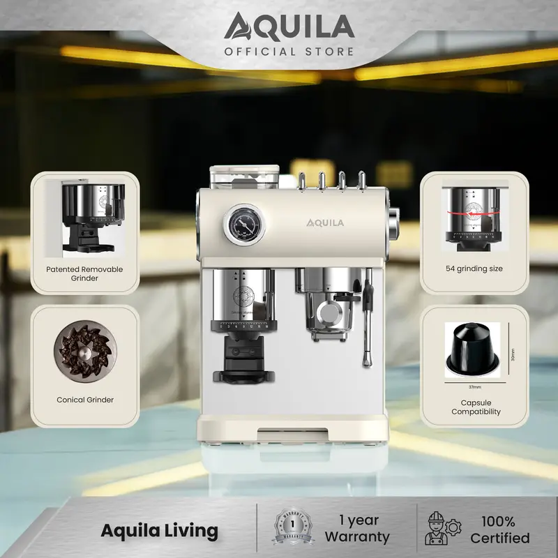 AQUILA CM300 3 in 1 Professional Barista Espresso & Grinder Machine 1