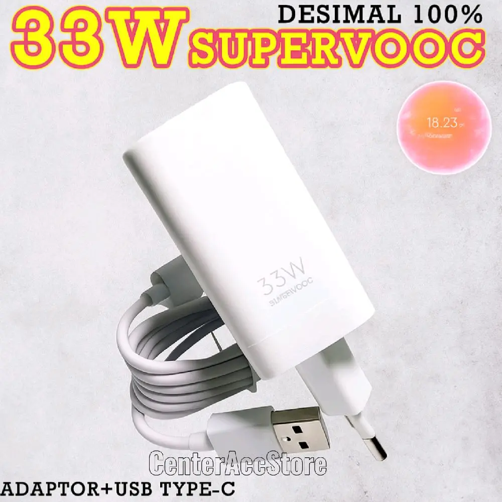 CHARGER For Realme 33W SUPERVOOC/SUPERDART 1Set Kabel TypeC Adaptor Cable Adapter Carger Pengganti Batok
