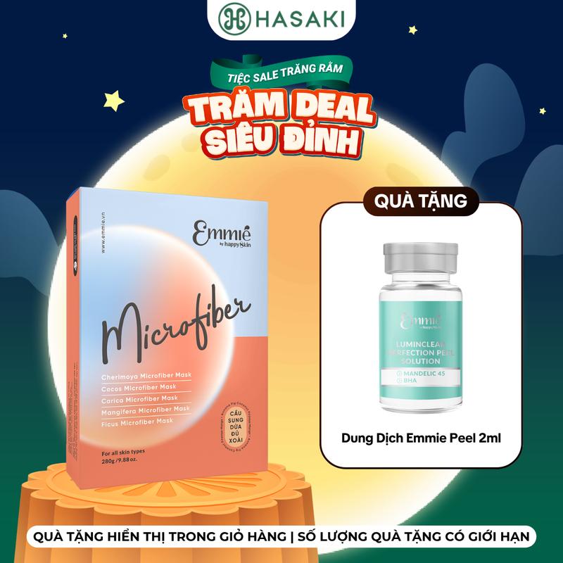 [MUA 1 TẶNG 1] Hộp 10 Mặt Nạ Emmié Microfiber Cầu Sung Dừa Đủ Xoài 28g | HASAKI BEAUTY