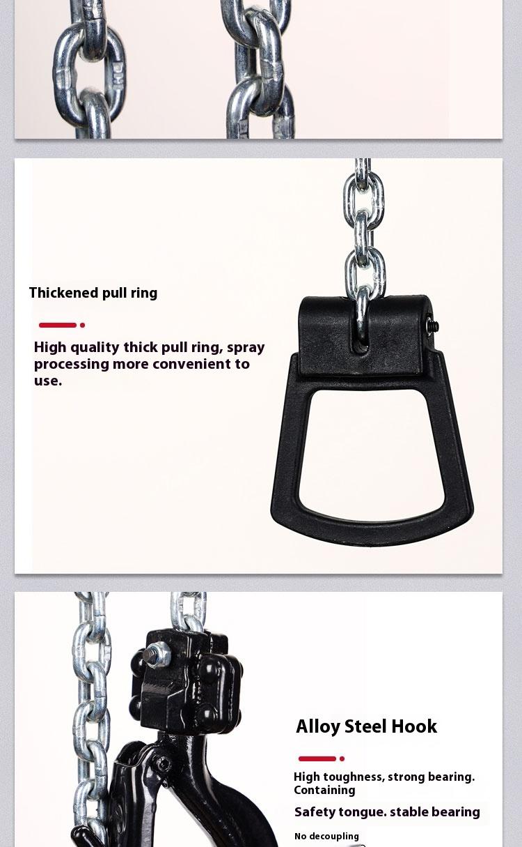 Product Introduction of 0.25T2.5m Pengangkat mini Hand hoist Chain hoist Chain block Small hand hoist 9