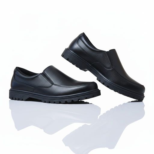 LOZTA Sepatu Pantofel Pria Bahan Kulit Matte Chunky Series Shoes Fantofel Kerja Hitam Karet