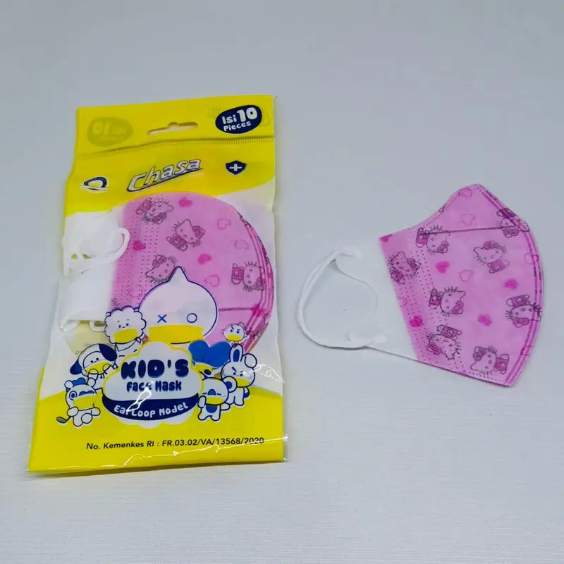 Duckbill Anak Chasa Sachet per 10pcs 3ply Earloop Masker Duckbill Anak Motif Earloop Kemenkes / Masker Medis Anak Motif 3