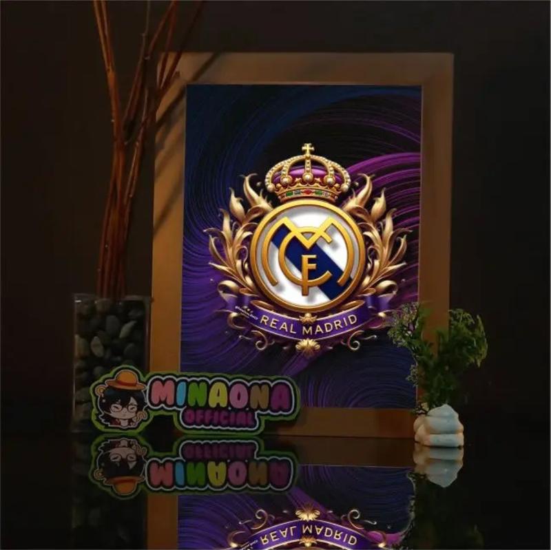 Product Introduction of LAMPU HIAS BOX 3D - Hiasan Meja Minimalis 3D dengan Bingkai Kayu Motif Natural dan Kaca Akrilik Tebal 2mm, Full Set untuk Dekorasi Meja, Dinding, atau Lampu Tidur EDISI REAL MADRID, BARCELONA, MANCHESTER UNITED, LIVERPOOL childhood floating moon Merah 6