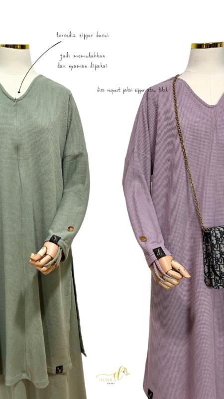 Product Introduction of [READY] WAFF LONG TUNIK BAHAN WAFFLE PREMIUM 8