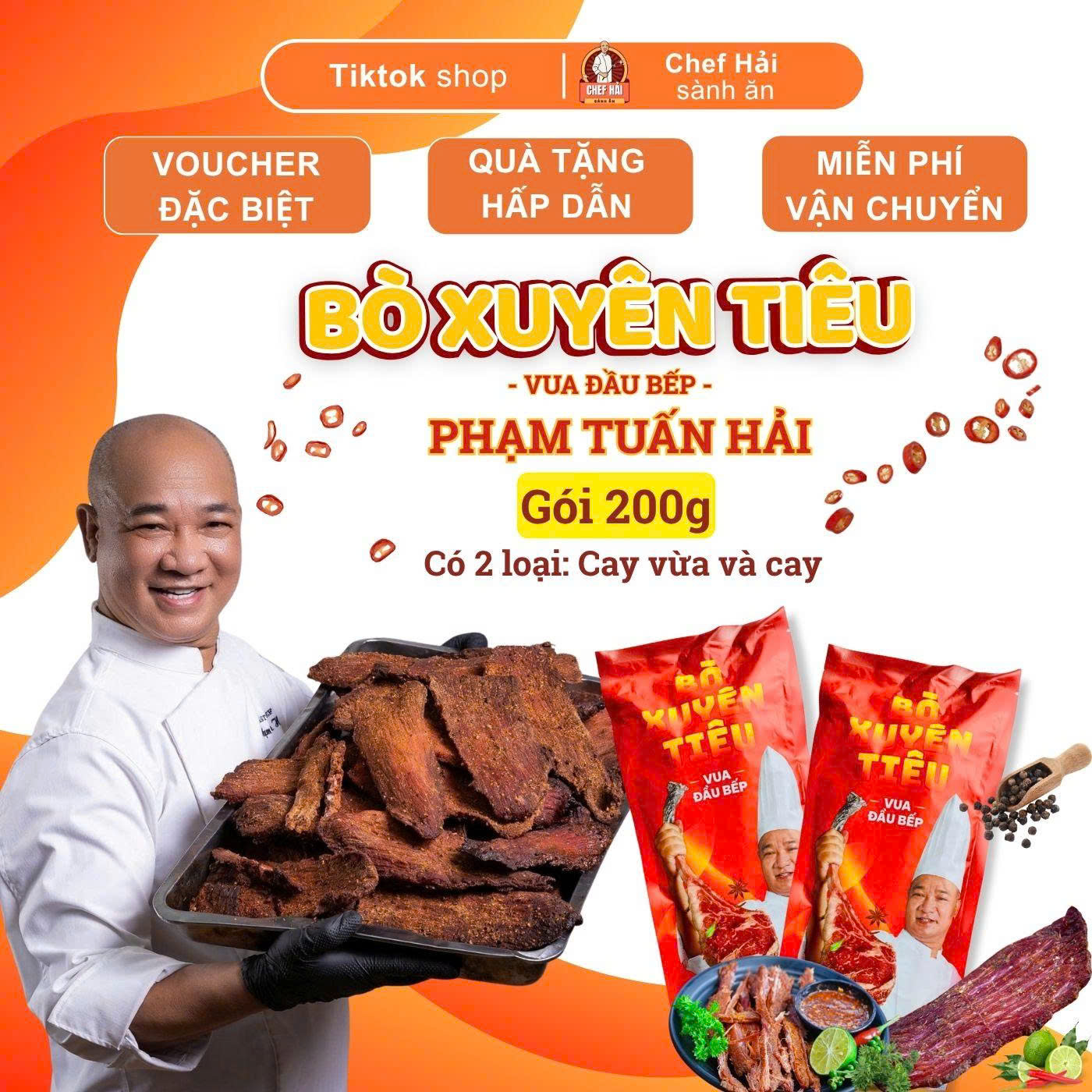 Bò Xuyên Tiêu Master Chef Phạm Tuấn Hải  200gr Vị Cay Nồng &