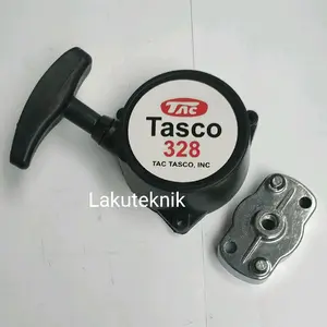 Recoil Tasco 328 + Puli Starter 2 Platuk Besi untuk Mesin Potong Rumput 318, 328, 328