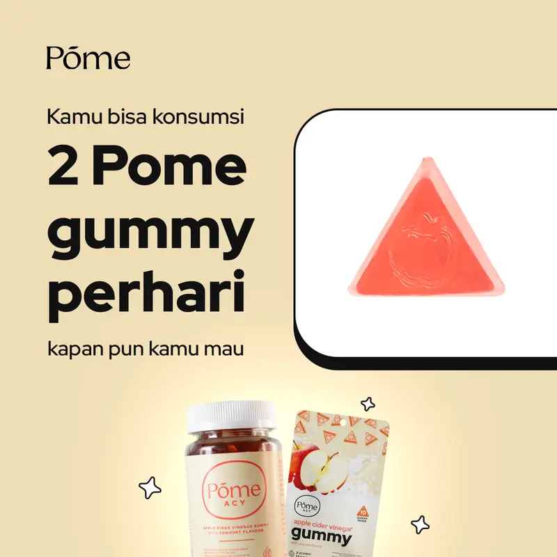 Pome ACY 1 Botol (60 gummy) - Apple Cider Vinegar Gummy with Yoghurt Flavor 1