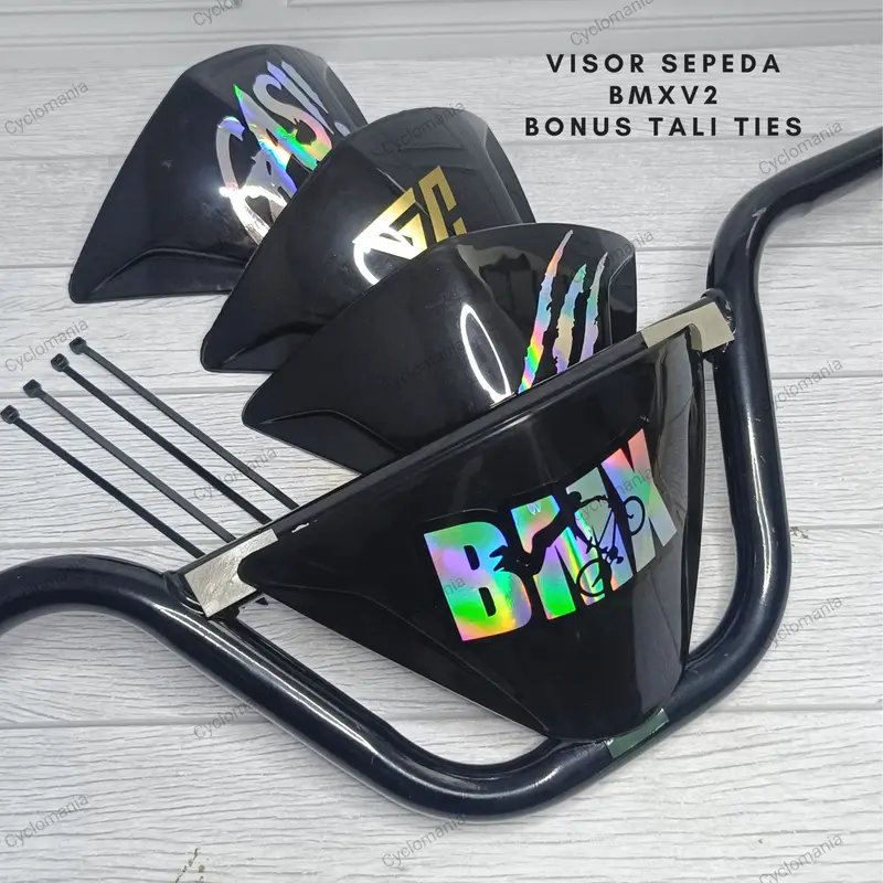 VISOR SEPEDA MOTIF SERIES V2 VARIASI DELUXE + STIKER AKSESORIS VARIASI SEPEDA BMX VISOR DI SETANG BMX 0