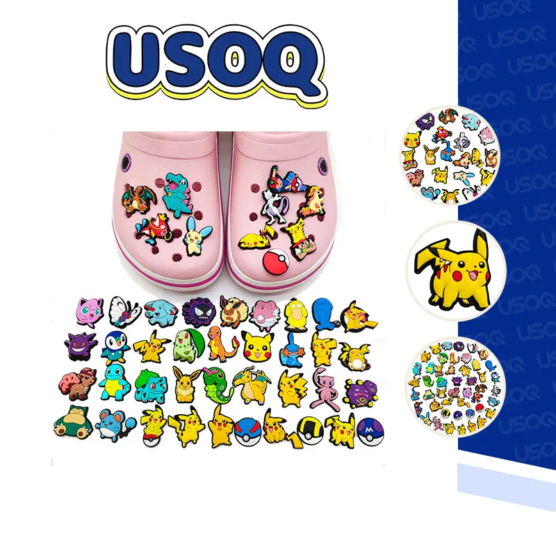 Khóa Giày Động Vật Hoạt Hình, Jibbitz USOQ, Phụ Kiện Tự Làm, Guốc Thoáng Khí, Charm, Đồ Trang Trí Nút