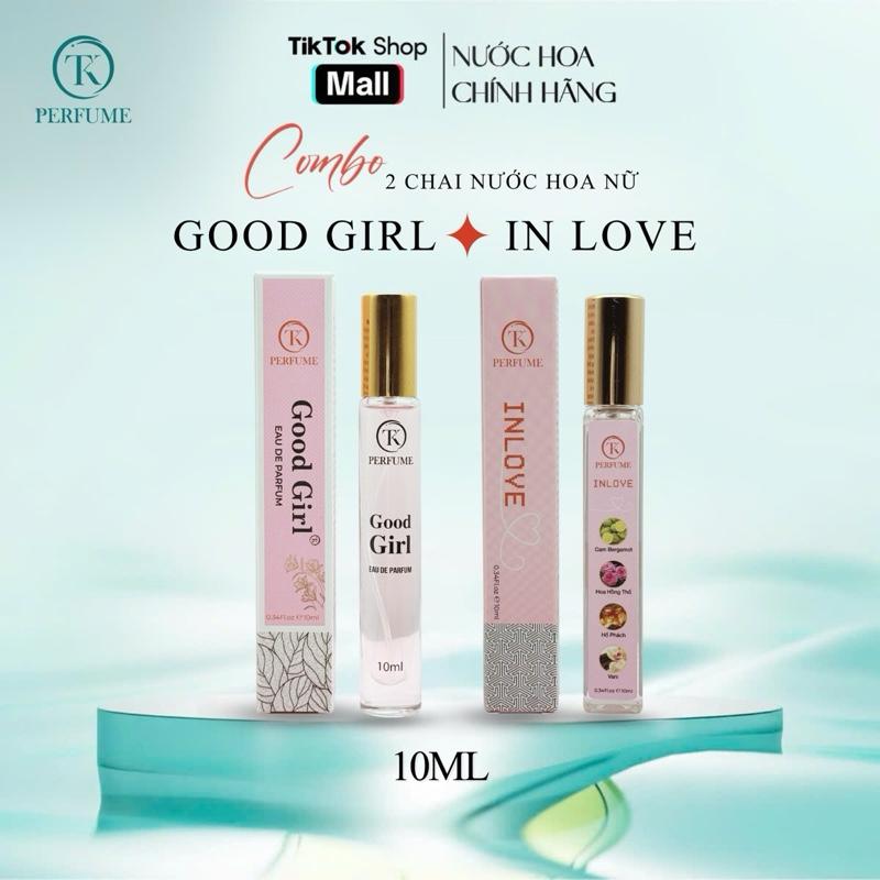  Combo 2 chai nước hoa NỮ   GOOD GIRL + IN LOVE   10ml - Hương Thơm Ngọt Ngào Tươi Trẻ. 