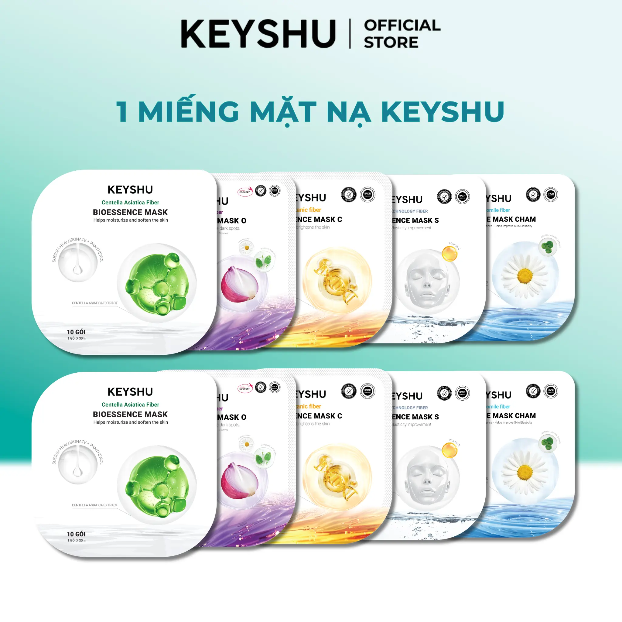[Test] 1 Gói Mặt Nạ KEYSHU Dưỡng Ẩm, Làm Mềm Da, Hỗ Trợ Ngăn Ngừa Lão Hóa 30ML