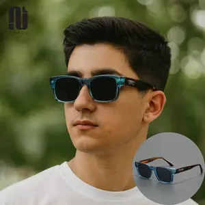 Sunglasses Square Vintage 10-29 – Kacamata Hitam Anti UV400 dengan Tulangan Besi Premium-Full Set