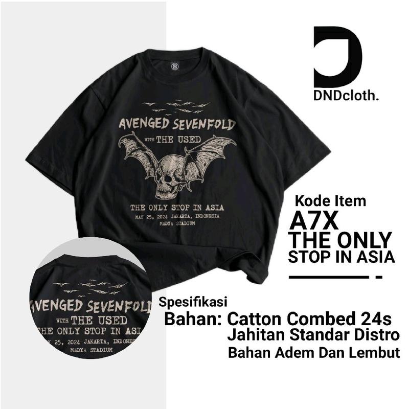 Kaos Avenged Sevenfold The Only Stop In Asia Konser Distro Combed Pria Wanita Lembut Nyaman 0