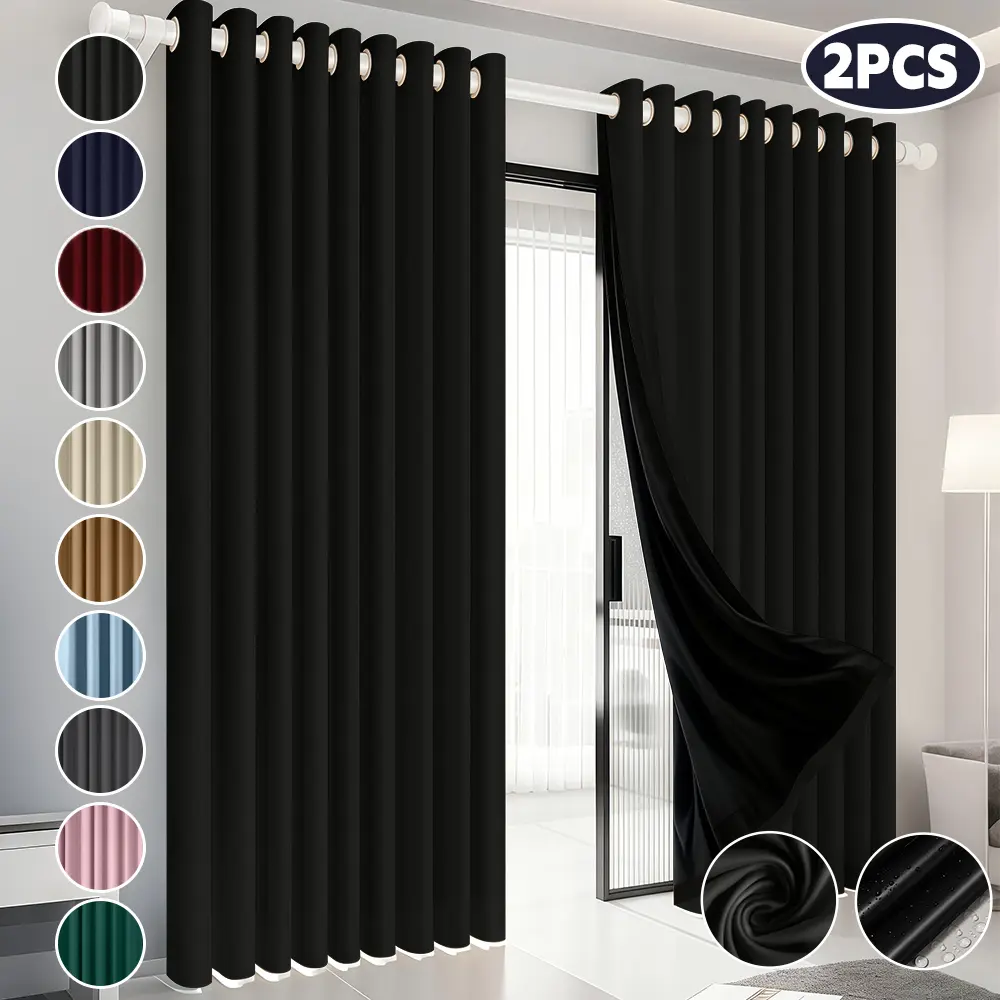 2 Panele Cortinas Blackout Para Ventana 107x160cm / 125x200cm / 150x200cm /Habitacion,Sala marco decorativo, aislamiento térmico, reducción de ruido y tejido impermeable ,diseño moderno,Ideales para dormitorios y salas de estar.Disponible en varios colores y tamaños.