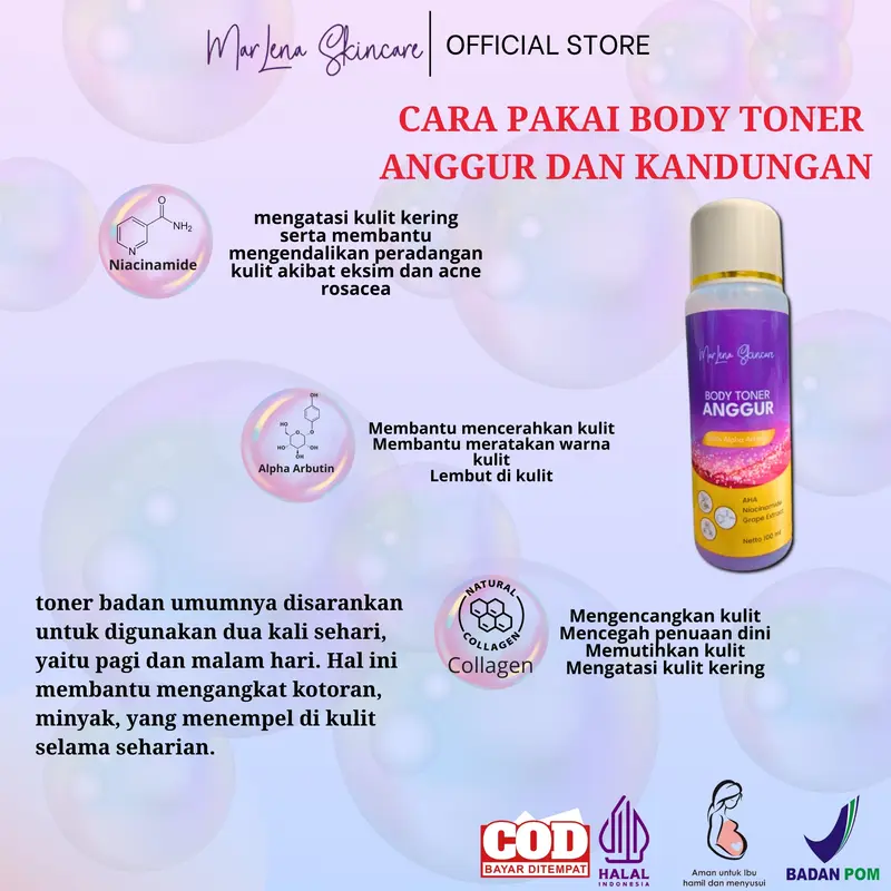 BODY TONER ANGGUR ARBUTIN BPOM TONER MARLENA 4