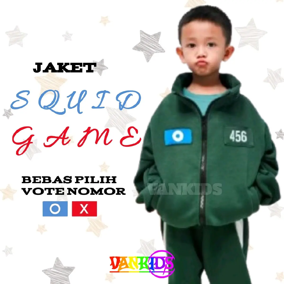Stelan Jeket Squid Game Anak Peserta Squid Game Kostum
