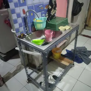 BAK CUCI PIRING PORTABLE dengan Kran 75*40*75 kokoh dan rapi