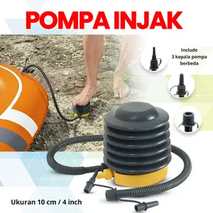 Pompa Angin Injak Mini Kuat Tahan Lama PVC Tebal Anti Bocor 3 Kepala Nozzle Multi Fungsi Pompa Manual Portable Ringan Mudah Dibawa 016-14
