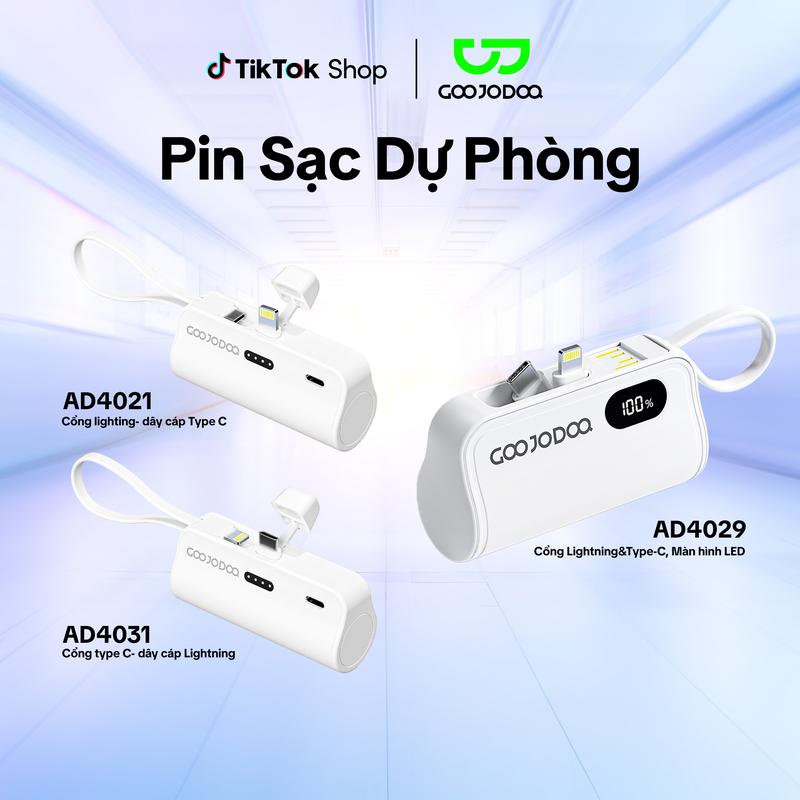 Sạc Dự Phòng Mini GOOJODOQ 4000MAh & 5000MAh. Pin Hiệu Suất Cao, Cầm Tay Và…