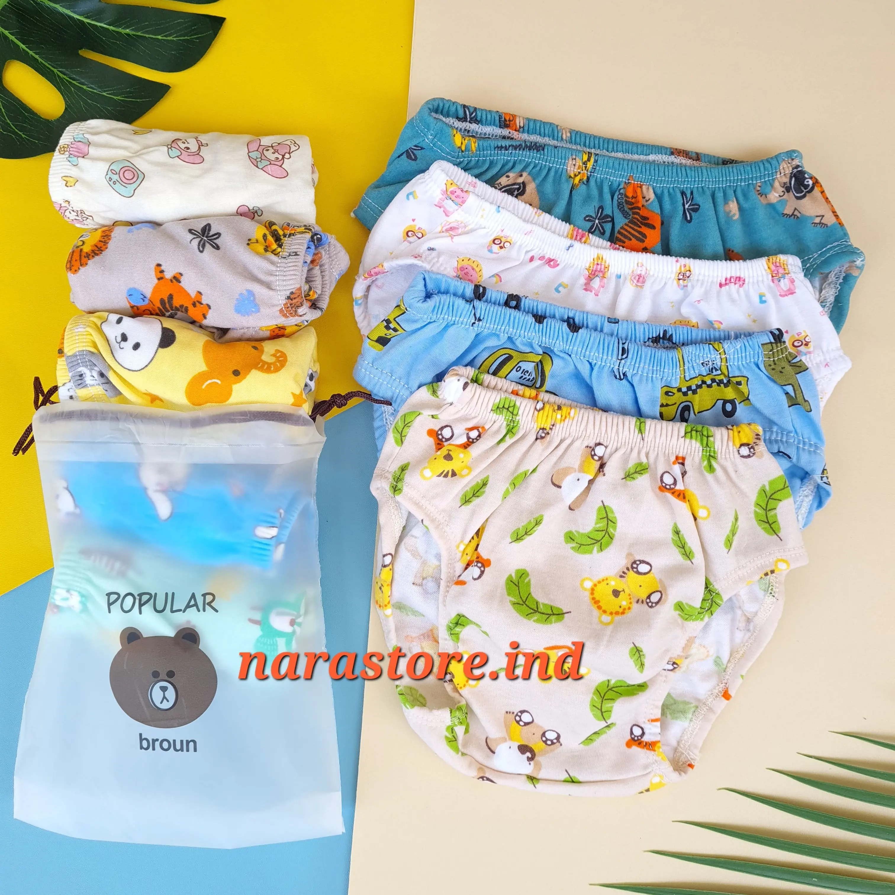 10 Pcs Celana Dalam Anak Laki-Laki dan Perempuan Bahan Premium 1-6 Tahun Motif Lucu Fashion