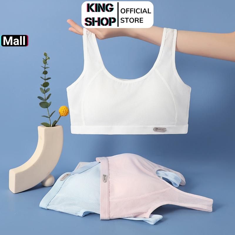 Áo ngực bé gái dạng lưới đệm liền thoáng mát áo ngực học sinh lớp 6 đồ lót cấp 3 cho trẻ em từ 30-58kg aochip begai KING SHOP B612