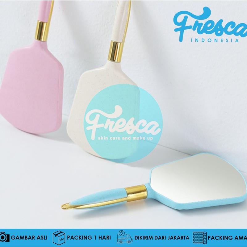 Kaca Mirror Aesthetic Cantik Eyelash / Kaca Rias / Kaca Make Up / Mirror Meja Gagang Pastel Astetik  Warna Aesthetic Pastel 3