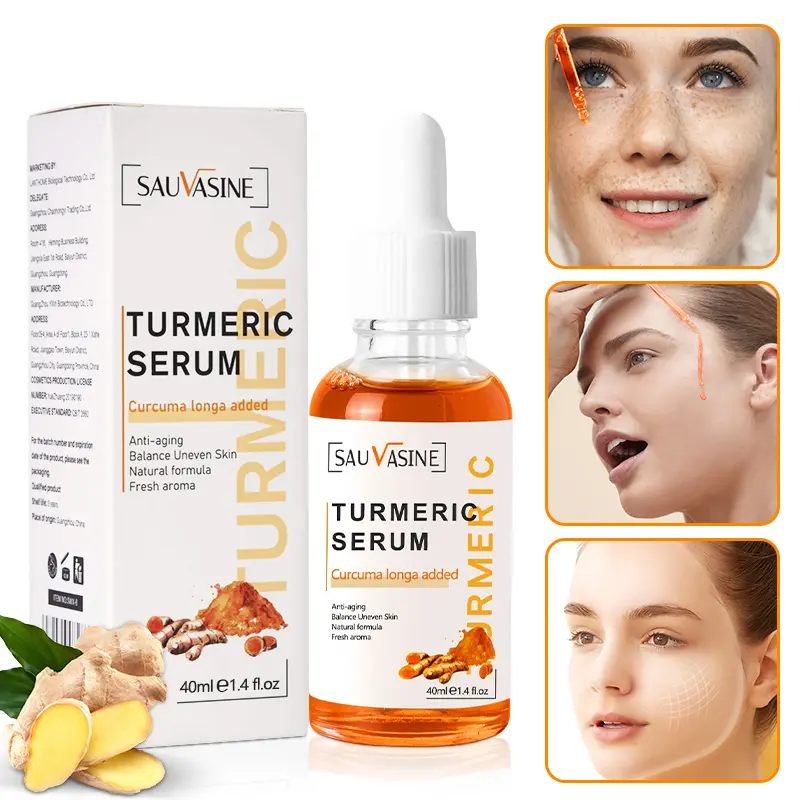 Turmeric whitening and anti-freckle serum, lightens dark spots and freckles, improves melasma and melanin, brightens and moisturizes facial essence skin care products serum  hyaluronic  acid