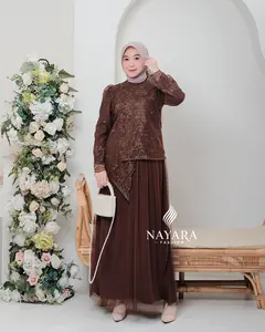 Lula Dress By Nayara Hijab Fashion - Gamis Dress Bahan Crinkle Airflow Premium Mix Brukat Sapto Dan Tille Polos Dress Pesta Kondangan Lebaran Terbaru 2026