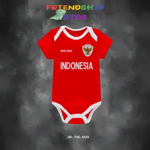 JUMPER PENDEK BAYI 0 - 12 BULAN JUMPSUIT BABY BOLA TIMNAS INDONESIA