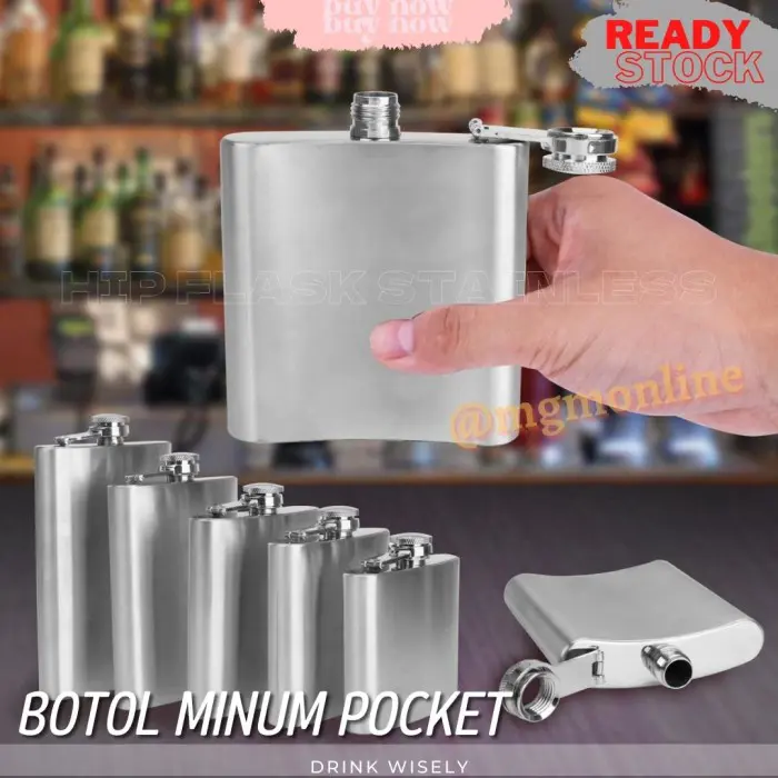 Botol pocket Stainless 168ml Hip Flask 6oz liquor botol minuman keras 1