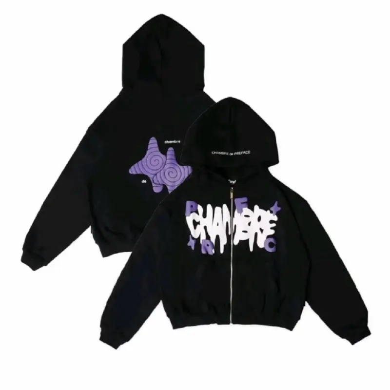 CHMB X PREFACE ZIP SPIRALS BLACK