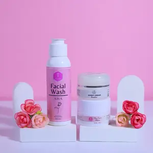 PAKET BOOSTER ISI 3 FASIAL WASH AHA SUNCARE PELICIN BOOSTER WHITE Facial Wash AHA & Night Cream Pelicin