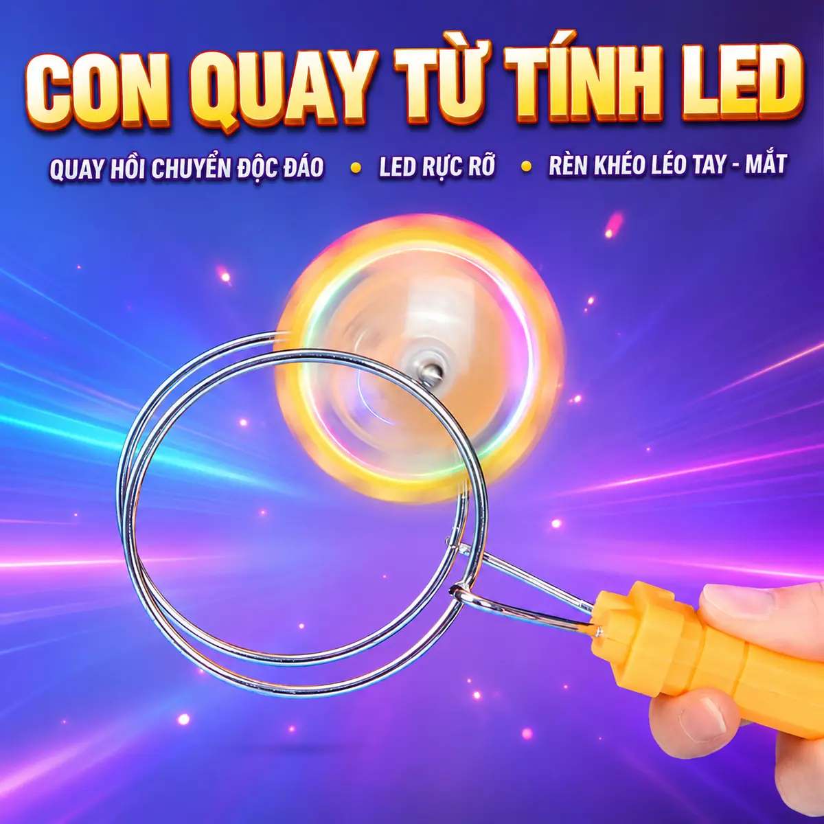 Con Quay Hồi Chuyển Từ Tính, Đồ Chơi Led Phát Sáng Cực Đỉnh, Thú Vị Và Độc Đáo