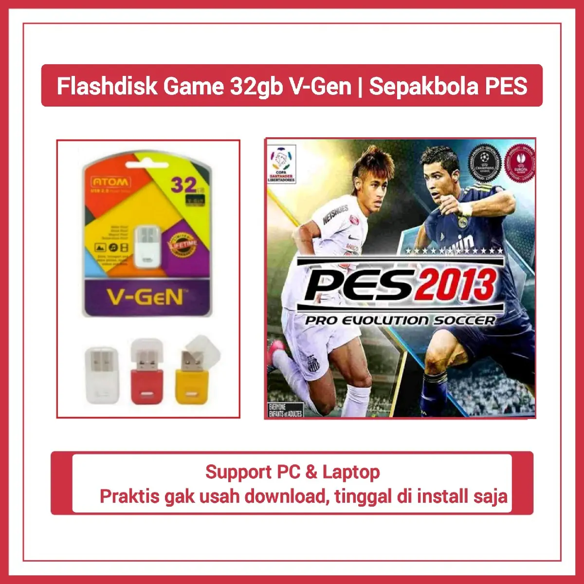 flashdisk installer game - sepakbola efootball 2013